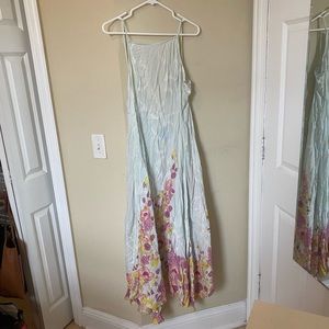 Free people flowy, open back halter dress
